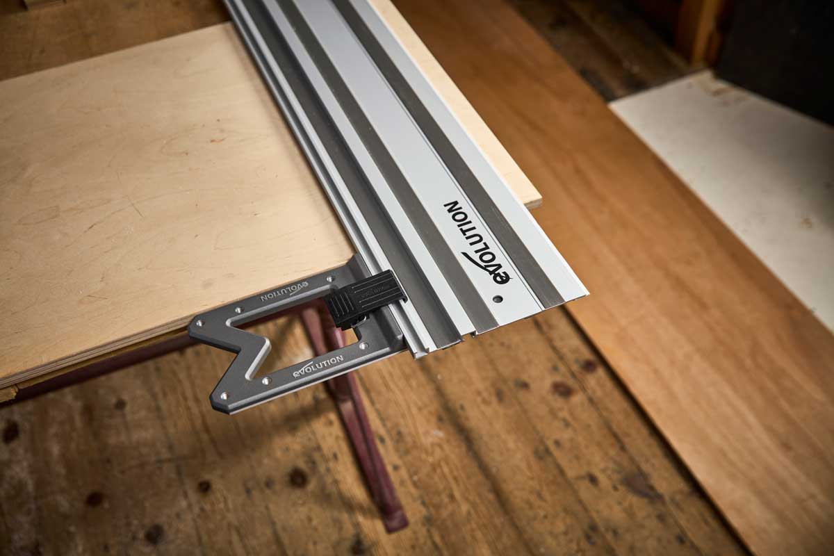 Squadra universale Evolution in alluminio monoblocco per binario di guida al taglio